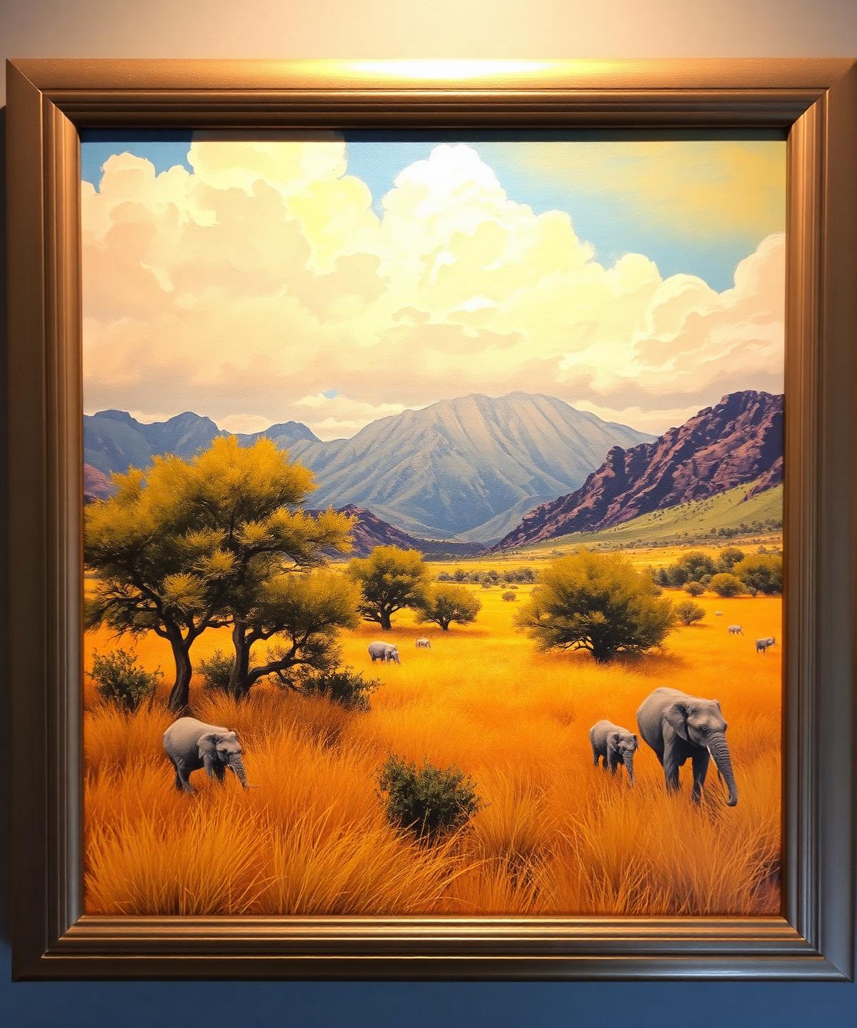 Authenticated South African fine art on display